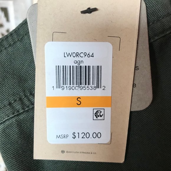 NWT Levi's Army Green Zip-Up Military Jacket Small - Picture 15 of 15